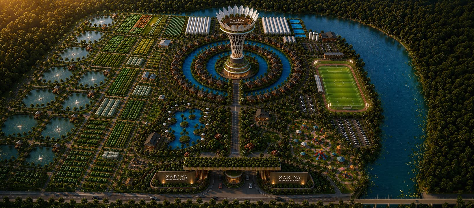 Zariya masterplan aerial view